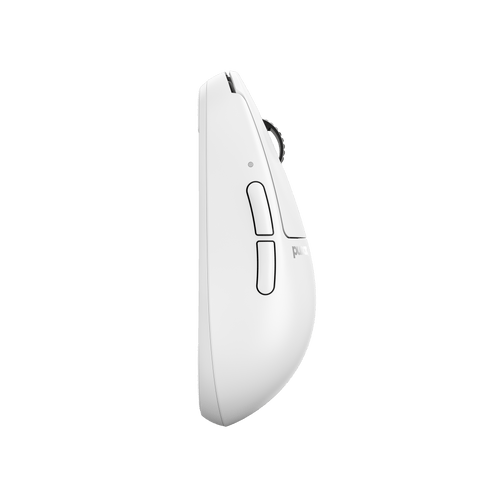 White Limited Edition Pulsar X2H Medium Gaming Mouse with a narrow waist, higher hump, symmetrical shape, optical switch, PAW3395 sensor, OLED display, and driver-free setup, ideal for esports tournaments.