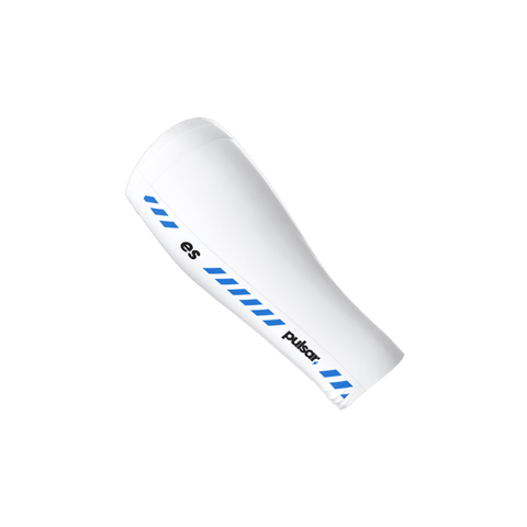 eS eSports Arm Sleeve M Medium arm short by Pulsar Gaming Gears in white, designed for gamers. Features quick-drying material and friction reduction, ideal for use with glass mousepads for smoother gameplay