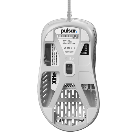 Pulsar Gaming Gears Xlite wired the lightest gaming mouse rear white