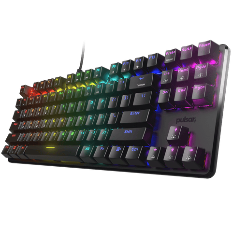 Pulsar Lunar Alloy TKL Rainbow backlit Mechanical Gaming Keyboard - US English | Gaming Accessories |  Gaming Keyboard & Mouse  |  Pulsar Gaming Gears