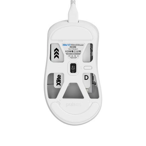 The Xlite wired gaming mouse is an ergonomic marvel designed for right-hand palm grips, ensuring superior comfort during extended gaming sessions. It features a PAW3395 sensor with a 1000Hz polling rate, pulsar blue encoder, and fast, double-click-free optical switches, making it the ideal choice for competitive eSports. White