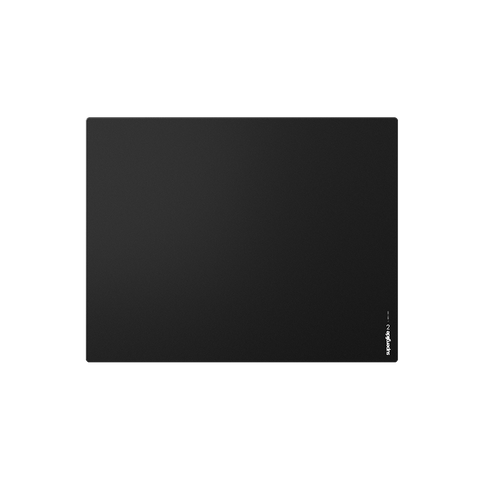 Black Superglide Glass Mousepad v2 L (Large) with a 1.5mm tempered glass surface for ultra-smooth mouse movements and enhanced portability. Made with durable Gorilla Glass and an anti-slip silicone rubber base for maximum grip on surfaces