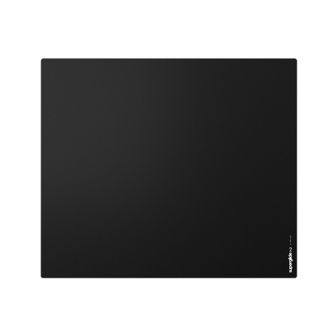 Black Superglide Glass Mousepad v2 XL (Extra Large) with a 1.5mm tempered glass surface for ultra-smooth mouse movements and enhanced portability. Made with durable Gorilla Glass and an anti-slip silicone rubber base for maximum grip on surfaces